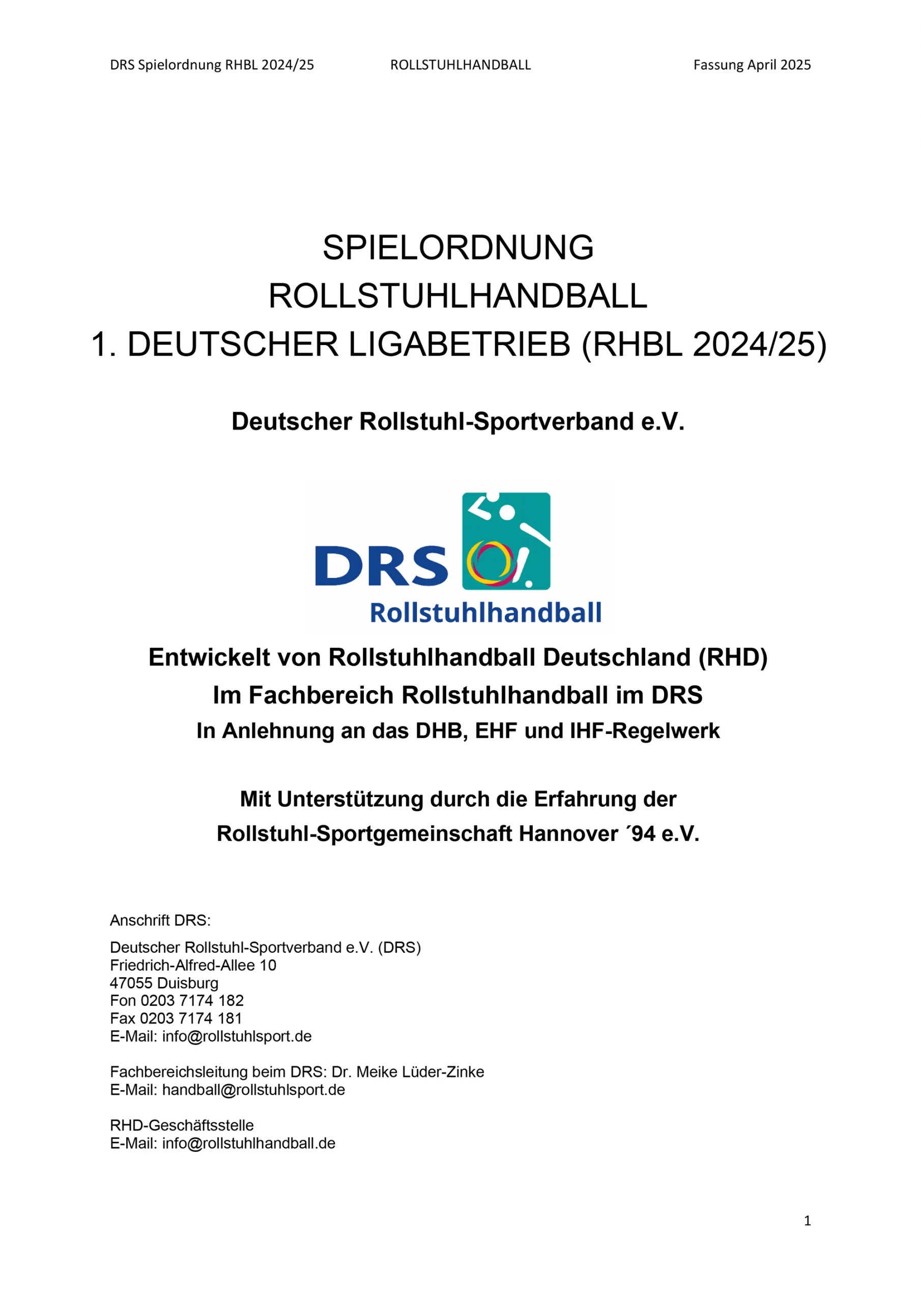 Änderung der Spielordnung Rollstuhlhandball-Ligabetrieb 2024_2025_Stand April 2025-1